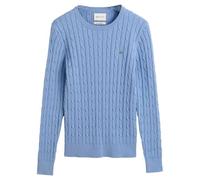 GANT Women's Stretch Cotton Cable C-Neck Pullover, Clear Sky, XS