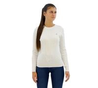 GANT Women's Stretch Cotton Cable C-Neck Sweater, Eggshell, XXS