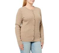 GANT Women's Stretch Cotton Cable Cardigan Sweater, Taupe Beige, M