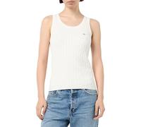 GANT Women's Stretch Cotton Cable Tank Top Pullover Sweater, Eggshell, XL