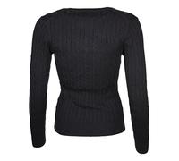 GANT Women's Stretch Cotton Cable V-Neck Pullover, Evening Blue, L