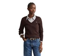 GANT Women's Stretch Cotton Cable V-Neck Pullover Sweater (Pack of 1)