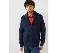 GANT Wool Blend Shawl Collar Knitted Cardigan, Navy, Size M, Men Navy