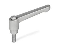 Ganter Normelemente Adjustable Clamping Lever with Threaded Screw, GN 300.5-63-M8-32-IS, Stainless Steel, Handle Length: 63 mm, Thread: M8 x 32, 1 Piece