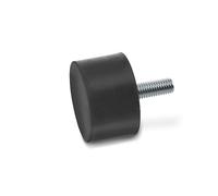 Ganter Normelemente - Bump Stops - GN 352-20-20-M6-S-55 | with Screw | Natural Rubber | 20 Pieces, Black