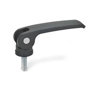 Ganter Normelemente Eccentric clamp with Screw - 927-63-M6-40-B-B | Handle Length l1: 63 mm | Thread d2: M6 | Lever zinc die-cast, Black | 1 piece