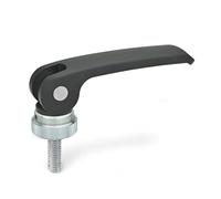 Ganter Normelemente Eccentric clamp with Screw, 927-82-M6-50-A-B, Handle Length l1: 82 mm, Thread d2: M6, Lever zinc die-cast, Black, 1 piece
