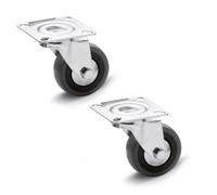 Ganter Normelemente Equipment castors, swivel castors | 60 mm | 2 wheels | 100 kg | running rubber wheel centre polypropylene, housing steel | GN 22870-60-G-L-L-ST
