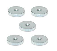 Ganter Normelemente Flat knurled nuts, knurled nuts (low shape), DIN 467-M12-ZB, pack of 5, galvanised steel, thread: M12