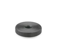 Ganter Normelemente Flat knurled nuts, knurled nuts (low shape), DIN 467-M4, pack of 10, burnished steel, thread: M4