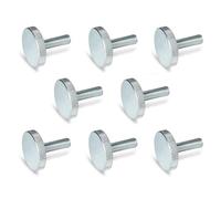 Ganter Normelemente Flat knurled screws, knurled screws (low shape), DIN 653-M4-20-ZB, pack of 8, galvanised steel, thread: M4 x 20