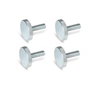 Ganter Normelemente Flat knurled screws, knurled screws (low shape), DIN 653-M5-12-ZB, pack of 4, galvanised steel, thread: M5 x 12