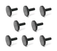 Ganter Normelemente Flat knurled screws, knurled screws (low shape), DIN 653-M6-30, pack of 8, burnished steel, thread: M6 x 30