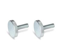 Ganter Normelemente Flat knurled screws, knurled screws (low shape), DIN 653-M8-16-ZB, pack of 2, galvanised steel, thread: M8 x 16
