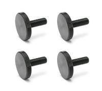 Ganter Normelemente Flat knurled screws, knurled screws (low shape), DIN 653-M8-30, pack of 4, burnished steel, thread: M8 x 30