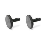 Ganter Normelemente Flat knurled screws, knurled screws (low shape), DIN 653-M8-40, pack of 2, burnished steel, thread: M8 x 40