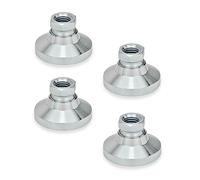 Ganter Normelemente GN 343.1-25-M6-OS 1-25-M6-OS-articulated feet with Threaded Bushing, Silver, Fußdurchmesser: 25mm Gewinde: M6, Set of 4 Pieces