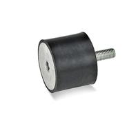 Ganter Normelemente GN 351-25-20-M6-ES-55 351-25-20-M6-ES-55 Rubber Buffer Black Thread M6 Diameter 25 mm Pack of 10