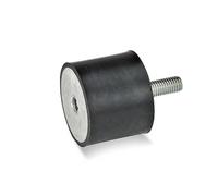 Ganter Normelemente GN 351-50-40-M10-ES-55 Rubber Buffer, Black, Thread: M10 Diameter: 50mm, 5 Pieces