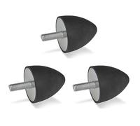 Ganter Normelemente GN 353-35-40-M8-S-55 Stop Buffer with Screw, Black, Gewinde d2: M8