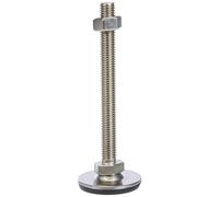Ganter Normelemente GN 41-40-M10-100-D3-SK Stainless Steel Adjustable Feet Rubber Vulcanised, Silver, Gewinde d2: M10X100