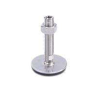 Ganter Normelemente GN 41-40-M16-75-D3-UK 41-40-M16-75-D3-UK-Stainless Steel Adjustable Feet | Rubber Vulcanised, Silver, Gewinde d2: M16X75