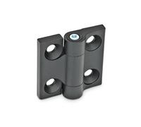 Ganter Normelemente GN 437-ZD-40-40-A-SW Scharniere mit einstellbarer Friktion Hinge with Adjustable Friction, Black, Größe: 40x40mm