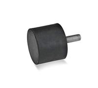 Ganter Normelemente GN 452-60-60-M10-S-55 Bump Stop with Screw, Black, Durchmesser: 60mm Höhe: 50mm