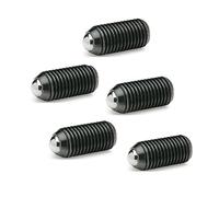 Ganter Normelemente GN 615.3-M5-K 3-M5-K Spring End Pressure Pieces with Hex Socket, Black, d1 M5 Thread, Pack of 5