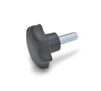 Ganter Normelemente GN 6336.4-ST-40-M8-16 4-ST-40-M8-16 Star Grip Screws, Black, Matte, Thread Length l1: 16 mm, Pack of 20