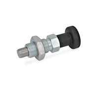 Ganter Normelemente GN 717-3-M6X0, 75-BK-ST - Locking Bolt, Silver, Pack of 2