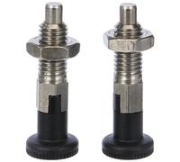 Ganter Normelemente GN 717-6-M10-CK-NI 717-6-M10-CK-NI-Stainless Steel Latching Bolt, Silver, Gewinde d2: M10, Set of 2 Pieces