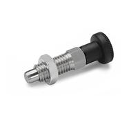 Ganter Normelemente GN 717-8-M12-BK-NI Stainless Steel Latch Bolts Silver (Pack of 2)