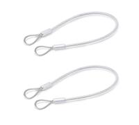 Ganter Normelemente Retaining Rope with 2 Eyelets GN-111.2-150-D-TR | Length: 150 mm | Stainless Steel | Plastic (PVC) Coated, Transparent | Pack of 2