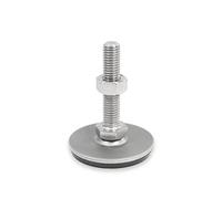 Ganter Normelemente Stainless Steel feet - GN 41-50-M8-63-D3-SK | Foot Diameter 50 mm | Rubber Vulcanised, Black