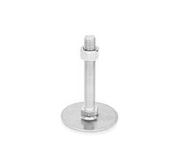 Ganter Normelemente | Stainless Steel feet - GN 41-80-M8-40-D0-SK | Base Diameter 80 mm, Silver, Thread d2: M8X40