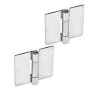 Ganter Normelemente Stainless Steel Plate Hinges Pack of 2 Silver, Silver, GN 136-NI-30-30-A