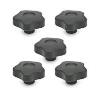 Ganter Normelemente | Star Grip Nut | GN 5337.2-50-M8-E | Pack of 5 | Plastic | with Brass Socket | Handle 50 mm | Thread M8