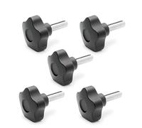 Ganter Normelemente | Star Grip Screw | Grip Screw | GN 5337.2-50-M8-40 | Pack of 5 | Plastic | with Steel Screw | Handle 50 mm | Thread M8 x 40