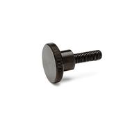 Ganter Standard Elements. High Knurled Thumb Screws DIN 464 Anchors M4 Thread Bronzed Steel, Black, DIN 464-M4-12