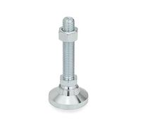 Ganter Standard Elements Joint Foot/Levelling Feet with Support Props - 343.2 | Durchmesser: 60 mm/Galvanised Steel, Blue, Passivated Pack of 1, Silver, GN 343.2-60-M16-125-OS