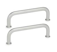 Ganter Standard Elements/Stainless Steel Handles - GN 425 Diameter: 8 mm Stainless Steel Matte Blasted | Pack of 1, Silver, GN 425-NI-8-120-GS