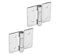 Ganter Standard Elements Stainless Steel Plate Hinges Pack of 2 Silver, Silver, GN 136-NI-50-50-B