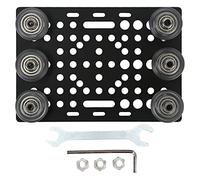 Gantry Plate Aluminum Black Anodized Surface 3D Printer Gantry Board with Pulley, Folding Slot Design for 0.8 to 3.1in Extrusion, Replacement for Mini V Gantry Panel Kit (Transparent Pulley)