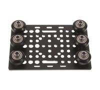 Gantry Plate with 6 Black Wheels for 2040 V Groove Aluminium Extrusion | Preassembled Set, Rigid Anodised Metal Panel, Adjustable Mounting Design, Precision Linear Motion, Easy DIY Assembly