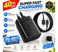 Samsung Galaxy Official 45W Super Fast Charger 2.0 (with USB-C to C Data Cable), Black