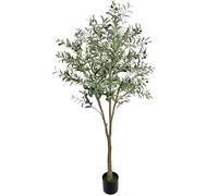 Ganwu 6FT Artificial Olive Tree, 180cm Faux Plants for Indoors with Lifelike Leaves, Large Fake Olive Tree in Pots for Home Office Balcony Decor