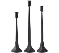 Ganwu Iron Taper Candle Holder Set of 3, Black Candlestick Holders Decorative Tall Candle Stand, for Wedding, Dining Table, Home Decoration (Black)
