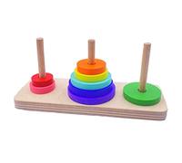 GANYKQ Bird Puzzle Trick Tabletop Training Stacking Rainbow Color Set Parrot Wooden Chew Toy for Small Birds