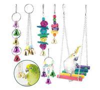 GANYKQ Bird Swing, Parrots Cage Toy, Swing Set Wooden Ladder Training for Small Size Birds Parrots Playstand Set
